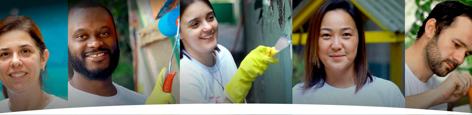 Voluntários da iniciativa AJIBEM em ação